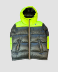Doudoune K-Way bicolore, vert citron et vert foncé, taille XL