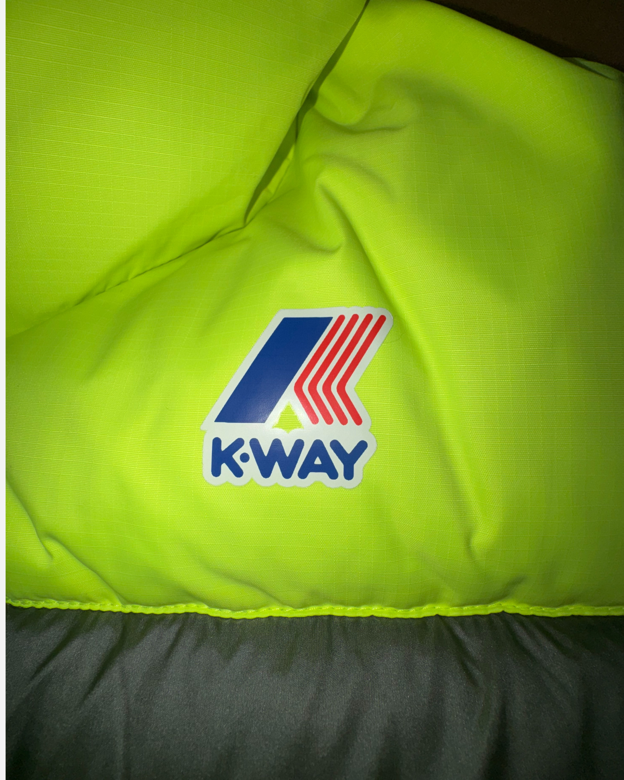 Piumino K-Way - bicolore, lime e verde scuro taglia XL