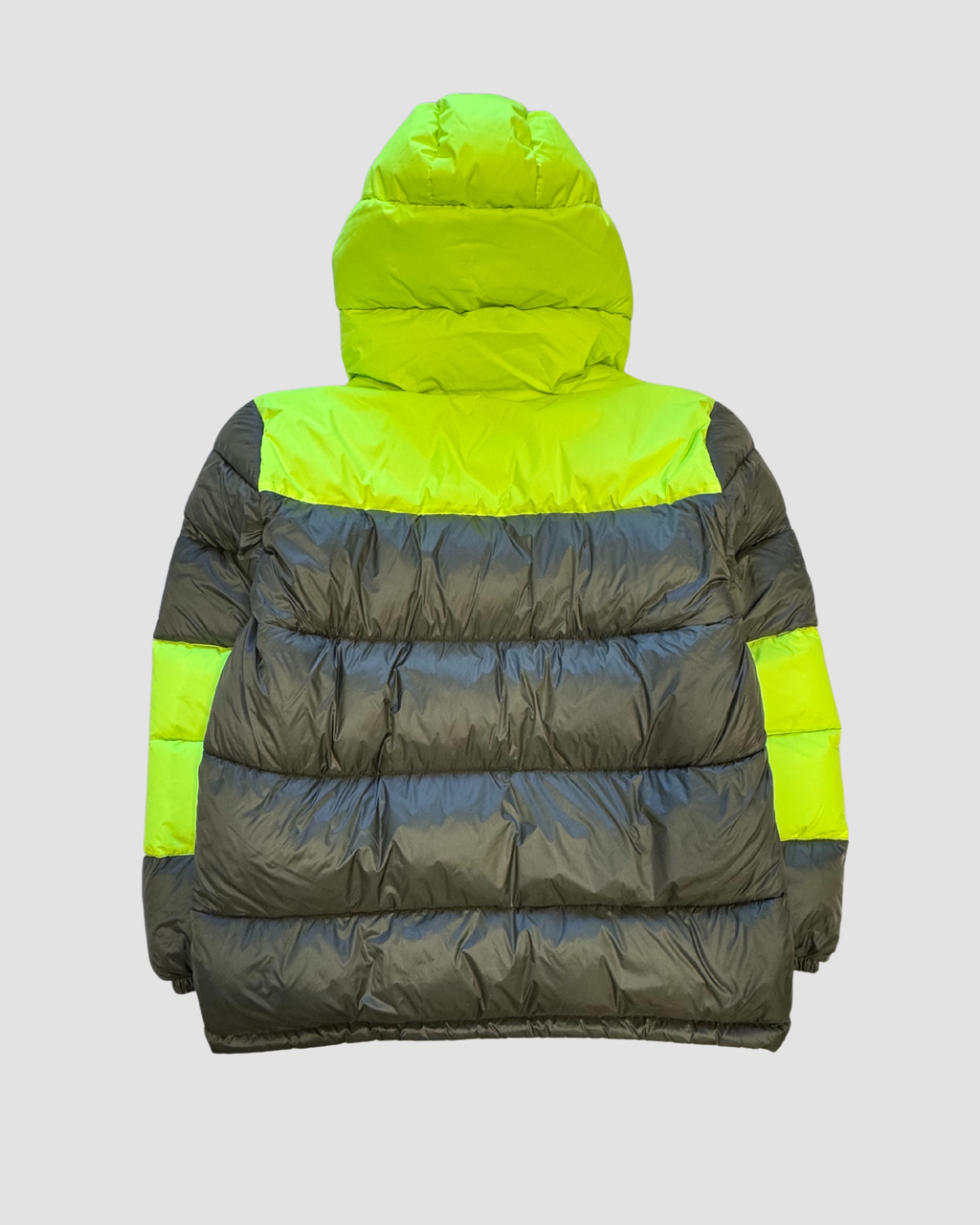 Doudoune K-Way bicolore, vert citron et vert foncé, taille XL